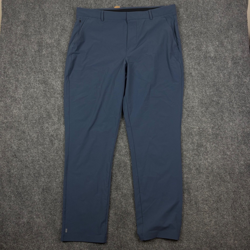 NOBULL Textured Golf Pants Mens 38x32 Blue Gray Performance Athletic Trousers